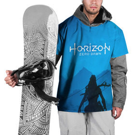 Накидка на куртку 3D с принтом HORIZON ZERO DAWN в Новосибирске, 100% полиэстер |  | aloy | game | horizon zero dawn | hunter | machine | mecha | robot | snow | spear | the frozen wilds | weapon | игры | постапокалипсис | роботы | фентези | элой