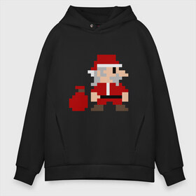 Мужское худи Oversize хлопок с принтом Pixel Santa в Новосибирске, френч-терри — 70% хлопок, 30% полиэстер. Мягкий теплый начес внутри —100% хлопок | боковые карманы, эластичные манжеты и нижняя кромка, капюшон на магнитной кнопке | Тематика изображения на принте: 8 bit | 8 бит | 8bit | geek | oldschool | pixel | santa | santa claus | дед мороз | игра | олдскул | пиксель | пиксельный | санта | санта клаус