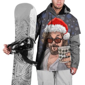 Накидка на куртку 3D с принтом Лебовски Санта в Новосибирске, 100% полиэстер |  | Тематика изображения на принте: balls | big lebowski | bowling | film | happy christmas | movie | santa claus | skittles | большой лебовски | боулинг | дед мороз | кегли | кино | колпак | красная шапка | новый год | праздник | рождество | с новым годом | санта клаус