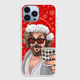 Чехол для iPhone 13 Pro Max с принтом Лебовски Санта в Новосибирске,  |  | balls | big lebowski | bowling | film | happy christmas | movie | santa claus | skittles | большой лебовски | боулинг | дед мороз | кегли | кино | колпак | красная шапка | новый год | праздник | рождество | с новым годом | санта клаус