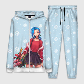 Женский костюм 3D с принтом New Year Jinx в Новосибирске,  |  | christmas | game | jinx | legends | legue | legueoflegends | lol | snow | snowflakes | xmas | безбашенная | джинкс | игра | легенд | лига | лигалегенд | лол | рождество | стрелок | хулиганка