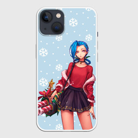 Чехол для iPhone 13 с принтом New Year Jinx в Новосибирске,  |  | christmas | game | jinx | legends | legue | legueoflegends | lol | snow | snowflakes | xmas | безбашенная | джинкс | игра | легенд | лига | лигалегенд | лол | рождество | стрелок | хулиганка