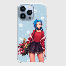 Чехол для iPhone 13 Pro с принтом New Year Jinx в Новосибирске,  |  | christmas | game | jinx | legends | legue | legueoflegends | lol | snow | snowflakes | xmas | безбашенная | джинкс | игра | легенд | лига | лигалегенд | лол | рождество | стрелок | хулиганка