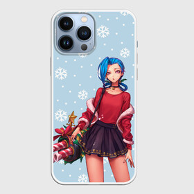 Чехол для iPhone 13 Pro Max с принтом New Year Jinx в Новосибирске,  |  | christmas | game | jinx | legends | legue | legueoflegends | lol | snow | snowflakes | xmas | безбашенная | джинкс | игра | легенд | лига | лигалегенд | лол | рождество | стрелок | хулиганка