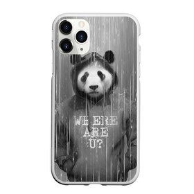 Чехол для iPhone 11 Pro матовый с принтом Панда в Новосибирске, Силикон |  | Тематика изображения на принте: дождь | животные | капюшон | кофта | медведь | мишка | панда | природа | хипстер