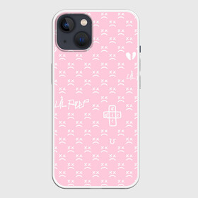 Чехол для iPhone 13 с принтом Lil Peep pink pattern в Новосибирске,  |  | benz truck | girls | gustav ahr | heart | hip hop | lil | lil peep | look at the sky tonight | love | peep | rap | rose | лил | лилпип | паттерн | пип | рэп | хип хоп | эмо | эмо реп