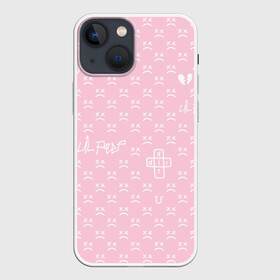 Чехол для iPhone 13 mini с принтом Lil Peep pink pattern в Новосибирске,  |  | benz truck | girls | gustav ahr | heart | hip hop | lil | lil peep | look at the sky tonight | love | peep | rap | rose | лил | лилпип | паттерн | пип | рэп | хип хоп | эмо | эмо реп