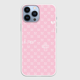 Чехол для iPhone 13 Pro Max с принтом Lil Peep pink pattern в Новосибирске,  |  | Тематика изображения на принте: benz truck | girls | gustav ahr | heart | hip hop | lil | lil peep | look at the sky tonight | love | peep | rap | rose | лил | лилпип | паттерн | пип | рэп | хип хоп | эмо | эмо реп