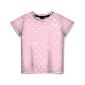 Детская футболка 3D с принтом Lil Peep pink pattern в Новосибирске, 100% гипоаллергенный полиэфир | прямой крой, круглый вырез горловины, длина до линии бедер, чуть спущенное плечо, ткань немного тянется | benz truck | girls | gustav ahr | heart | hip hop | lil | lil peep | look at the sky tonight | love | peep | rap | rose | лил | лилпип | паттерн | пип | рэп | хип хоп | эмо | эмо реп