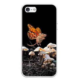 Чехол для iPhone 5/5S матовый с принтом Hover в Новосибирске, Силикон | Область печати: задняя сторона чехла, без боковых панелей | chipmunk | lisa ericson | бабочка | грибы | мышка | мышь