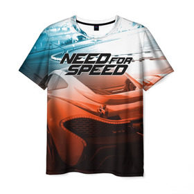 Мужская футболка 3D с принтом Need for Speed в Новосибирске, 100% полиэфир | прямой крой, круглый вырез горловины, длина до линии бедер | need for speed | nfs | авто | вип | гонки | жажда скорости | класс | машины | симулятор | чемпион