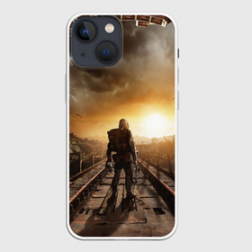 Чехол для iPhone 13 mini с принтом Metro 2033 постапокалипсис в Новосибирске,  |  | 2033 | будущее | закат | метро | метро2033 | постапокалипсис | противогаз | радиация | сталкер