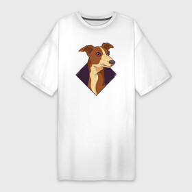 Платье-футболка хлопок с принтом Уиппет в Новосибирске,  |  | Тематика изображения на принте: whippet | собака | собаки | уиппет