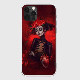 Чехол для iPhone 12 Pro Max с принтом Девушка с сердцем в Новосибирске, Силикон |  | calavera | catrina | da de los muertos | illustration | sugar skull | арт | девушка | день мёртвых | калавера | катрина | рисунок | розы | сердце | скелет | череп