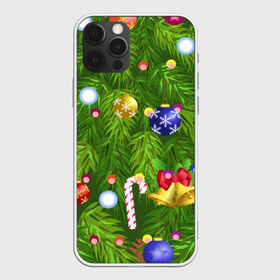 Чехол для iPhone 12 Pro Max с принтом Ёлка новогодняя в Новосибирске, Силикон |  | Тематика изображения на принте: гирлянда | ель | иголки | игрушки шарики | костюм | мишура | пихта | праздник | рождество | снеговик | хвоя