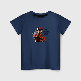 Детская футболка хлопок с принтом Alright boy в Новосибирске, 100% хлопок | круглый вырез горловины, полуприлегающий силуэт, длина до линии бедер | Тематика изображения на принте: rdr2 | red dead redemption 2 | артур | морган | прикол | рдр | рдр2 | шутка
