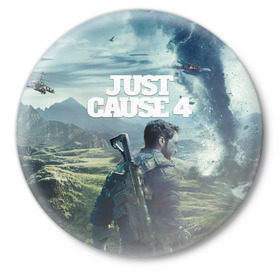 Значок с принтом Just Cause 4 в Новосибирске,  металл | круглая форма, металлическая застежка в виде булавки | just cause