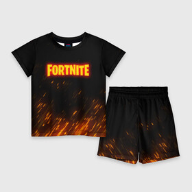 Детский костюм с шортами 3D с принтом FORTNITE FIRE в Новосибирске,  |  | 2019 | armor | armour | cybersport | esport | fire | fortnite | game | llama | logo | броня | игра | киберспорт | лама | симулятор строительства | строительство | фиолетовый | фирменные цвета | фортнайт