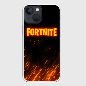 Чехол для iPhone 13 mini с принтом FORTNITE FIRE в Новосибирске,  |  | 2019 | armor | armour | cybersport | esport | fire | fortnite | game | llama | logo | броня | игра | киберспорт | лама | симулятор строительства | строительство | фиолетовый | фирменные цвета | фортнайт