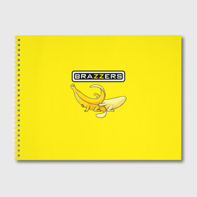 Альбом для рисования с принтом Brazzers в Новосибирске, 100% бумага
 | матовая бумага, плотность 200 мг. | brazzers | банан | бразерс | логотип | надпись | прикол | юмор