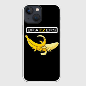 Чехол для iPhone 13 mini с принтом Brazzers в Новосибирске,  |  | brazzers | банан | бразерс | логотип | надпись | прикол | юмор