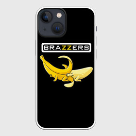 Чехол для iPhone 13 mini с принтом Brazzers в Новосибирске,  |  | Тематика изображения на принте: brazzers | банан | бразерс | логотип | надпись | прикол | юмор