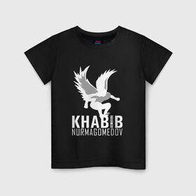 Детская футболка хлопок с принтом Хабиб (Air) в Новосибирске, 100% хлопок | круглый вырез горловины, полуприлегающий силуэт, длина до линии бедер | air | eagle | khabib | nurmagomedov | ssru | нурмагомедов | орел | хабиб
