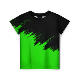 Детская футболка 3D с принтом КРАСКА И НИЧЕГО ЛИШНЕГО! в Новосибирске, 100% гипоаллергенный полиэфир | прямой крой, круглый вырез горловины, длина до линии бедер, чуть спущенное плечо, ткань немного тянется | color | dirty | green | texture | yellow.paints | брызги | брызги красок | желтый | зеленый | краски | текстура