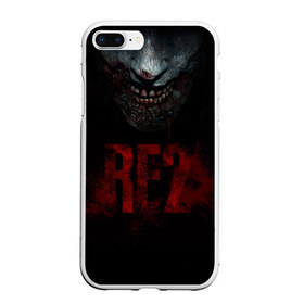 Чехол для iPhone 7Plus/8 Plus матовый с принтом Resident Evil 2 в Новосибирске, Силикон | Область печати: задняя сторона чехла, без боковых панелей | 2 | 2019 | dark | evil | game | horror | resident | zombie | зомби | зубы | игра | кровь | лого | обитель зла | ужас