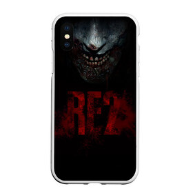 Чехол для iPhone XS Max матовый с принтом Resident Evil 2 в Новосибирске, Силикон | Область печати: задняя сторона чехла, без боковых панелей | 2 | 2019 | dark | evil | game | horror | resident | zombie | зомби | зубы | игра | кровь | лого | обитель зла | ужас