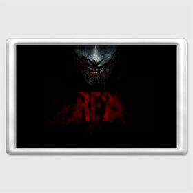 Магнит 45*70 с принтом Resident Evil 2 в Новосибирске, Пластик | Размер: 78*52 мм; Размер печати: 70*45 | Тематика изображения на принте: 2 | 2019 | dark | evil | game | horror | resident | zombie | зомби | зубы | игра | кровь | лого | обитель зла | ужас