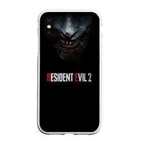 Чехол для iPhone XS Max матовый с принтом Resident Evil 2 в Новосибирске, Силикон | Область печати: задняя сторона чехла, без боковых панелей | 2 | 2019 | dark | evil | game | horror | resident | zombie | зомби | зубы | игра | кровь | лого | обитель зла | ужас