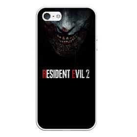 Чехол для iPhone 5/5S матовый с принтом Resident Evil 2 в Новосибирске, Силикон | Область печати: задняя сторона чехла, без боковых панелей | 2 | 2019 | dark | evil | game | horror | resident | zombie | зомби | зубы | игра | кровь | лого | обитель зла | ужас