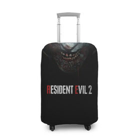 Чехол для чемодана 3D с принтом Resident Evil 2 в Новосибирске, 86% полиэфир, 14% спандекс | двустороннее нанесение принта, прорези для ручек и колес | Тематика изображения на принте: 2 | 2019 | dark | evil | game | horror | resident | zombie | зомби | зубы | игра | кровь | лого | обитель зла | ужас