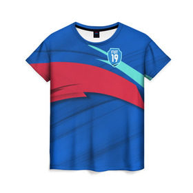 Женская футболка 3D с принтом FUT FIFA 2019 Main в Новосибирске, 100% полиэфир ( синтетическое хлопкоподобное полотно) | прямой крой, круглый вырез горловины, длина до линии бедер | champions league | fifa | game. easports | team | ultimate | лига | фифа | чемпионов