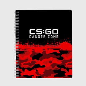 Тетрадь с принтом CSGO - Danger Zone в Новосибирске, 100% бумага | 48 листов, плотность листов — 60 г/м2, плотность картонной обложки — 250 г/м2. Листы скреплены сбоку удобной пружинной спиралью. Уголки страниц и обложки скругленные. Цвет линий — светло-серый
 | Тематика изображения на принте: asiimov | beast | counter | counter strike | counterstrike | cs go | cs:go | csgo | danger | global | hyper | offensive | strike | zone | азимов | гоу | контер | контр | контра | контрстрайк | страйк | сы пщ