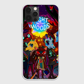 Чехол для iPhone 12 Pro с принтом Night in the Woods (1) в Новосибирске, силикон | область печати: задняя сторона чехла, без боковых панелей | bear | cat | fox | night | night in the woods | woods | кот | лес | лис | медведь | ночь | ночь в лесу