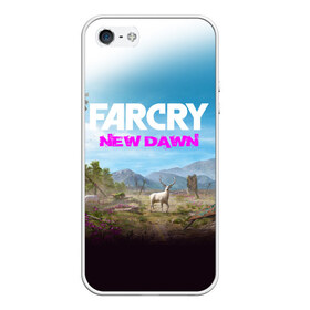 Чехол для iPhone 5/5S матовый с принтом FAR CRY NEW DAWN в Новосибирске, Силикон | Область печати: задняя сторона чехла, без боковых панелей | action | far cry | far cry new dawn | game | gamer | montana | player | shooter | usa | врата эдема | знак | игра | культ | секта | символ | символика | шутер | эдем