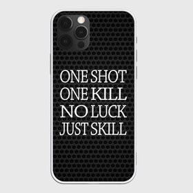 Чехол для iPhone 12 Pro Max с принтом One Shot One Kill в Новосибирске, Силикон |  | counter strike. one shot | cs go | csgo | game | one kill | ван шот | лого | надпись | серый | текст