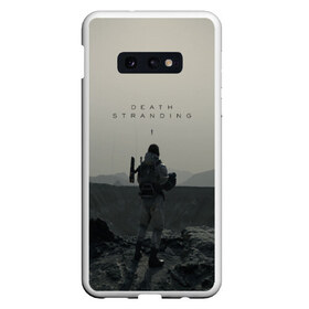 Чехол для Samsung S10E с принтом Death Stranding в Новосибирске, Силикон | Область печати: задняя сторона чехла, без боковых панелей | bridges | death stranding | game | hideo kojima | kojima productions | man | norman reedus | scar | sony interactive entertainment | suit | tie | игры | кодзима