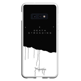 Чехол для Samsung S10E с принтом Death Stranding в Новосибирске, Силикон | Область печати: задняя сторона чехла, без боковых панелей | bridges | death stranding | game | hideo kojima | kojima productions | man | norman reedus | scar | sony interactive entertainment | suit | tie | игры | кодзима