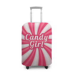 Чехол для чемодана 3D с принтом Candy Girl в Новосибирске, 86% полиэфир, 14% спандекс | двустороннее нанесение принта, прорези для ручек и колес | вкусняшка | карамель | конфета | милый | няша | розовый | сладкая девочка | сладость