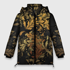 Женская зимняя куртка 3D с принтом Gold P - 36577512ik в Новосибирске, верх — 100% полиэстер; подкладка — 100% полиэстер; утеплитель — 100% полиэстер | длина ниже бедра, силуэт Оверсайз. Есть воротник-стойка, отстегивающийся капюшон и ветрозащитная планка. 

Боковые карманы с листочкой на кнопках и внутренний карман на молнии | 36577512ik | black | calligraphy | city | dark | geek | gold | ornament patter | permension | style | золото | каллиграфия | орнамент | стиль | темный | узор | узоры | черный