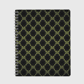 Тетрадь с принтом Victorian - 36577512ik в Новосибирске, 100% бумага | 48 листов, плотность листов — 60 г/м2, плотность картонной обложки — 250 г/м2. Листы скреплены сбоку удобной пружинной спиралью. Уголки страниц и обложки скругленные. Цвет линий — светло-серый
 | 36577512ik | black | gothic | gray | green | lace | pattern | style | texture | victorian | wallpaper | викторианский | готика | зеленый | кружево | обои | серый | стиль | текстура | черный