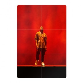 Магнитный плакат 2Х3 с принтом Kanye West Red On Stage в Новосибирске, Полимерный материал с магнитным слоем | 6 деталей размером 9*9 см | 