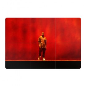 Магнитный плакат 3Х2 с принтом Kanye West Red On Stage в Новосибирске, Полимерный материал с магнитным слоем | 6 деталей размером 9*9 см | 