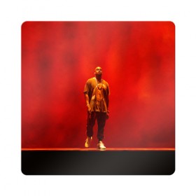 Магнит виниловый Квадрат с принтом Kanye West Red On Stage в Новосибирске, полимерный материал с магнитным слоем | размер 9*9 см, закругленные углы | 