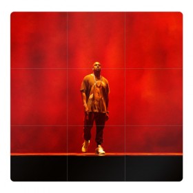 Магнитный плакат 3Х3 с принтом Kanye West Red On Stage в Новосибирске, Полимерный материал с магнитным слоем | 9 деталей размером 9*9 см | 