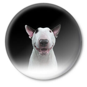 Значок с принтом Oh snap! в Новосибирске,  металл | круглая форма, металлическая застежка в виде булавки | bull terrier | dog |   | бультерьер | собака