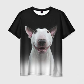 Мужская футболка 3D с принтом Oh snap! в Новосибирске, 100% полиэфир | прямой крой, круглый вырез горловины, длина до линии бедер | bull terrier | dog |   | бультерьер | собака